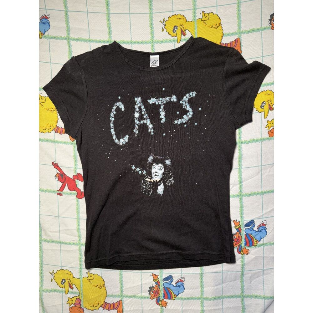 Womens CATS Gaziani double sided graphic with sparkles size medium t shirt
